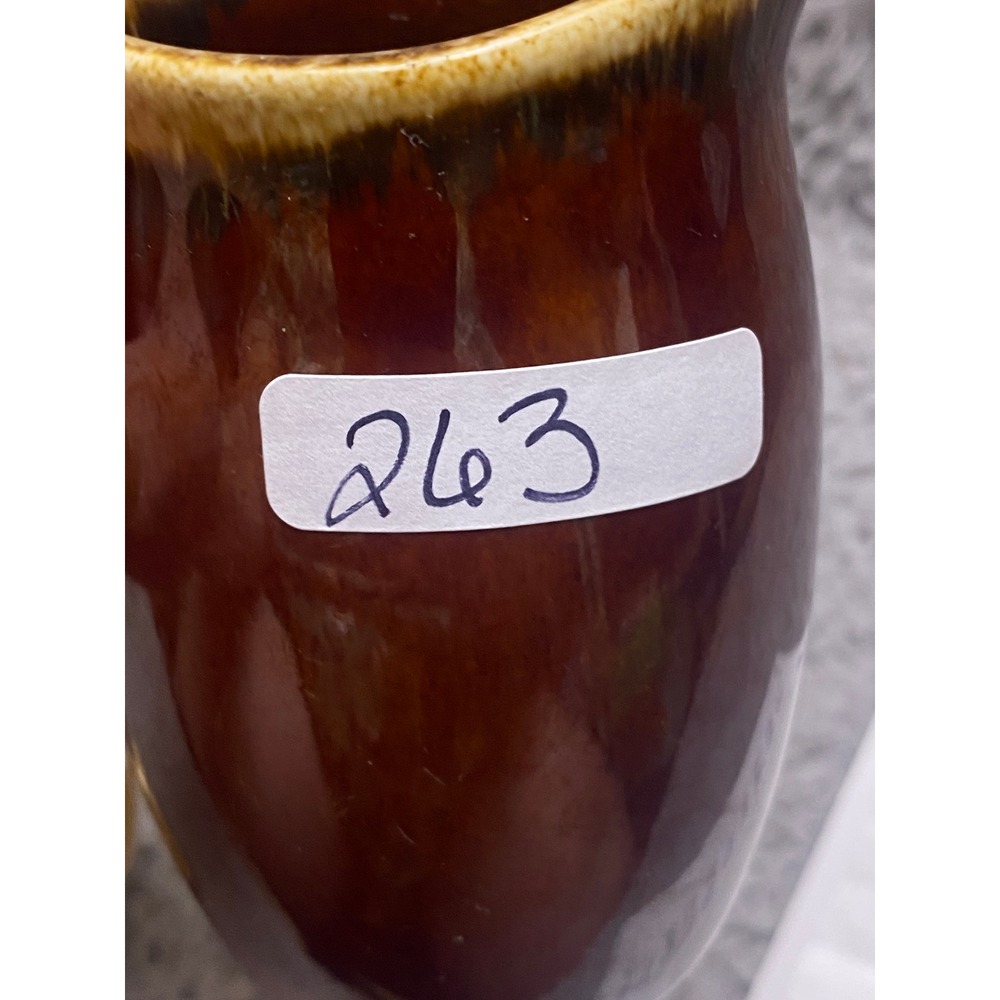 Vintage Hull Creamer Pitcher Oven Proof Brown Drip Glaze Syrup 4.5" - Picture 7 of 8